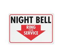 Btbaspa Night Bell Ring for Service Sign 12x16 Inches Rust Free Aluminum - Uv Protected, Waterproof, Weatherproof and Fade Resistant - 4 Pre-Drilled Holes
