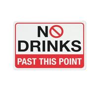 Btbaspa No Drinks Past This Point Sign Outdoor Metal Sign - 12x16 Inches Metal Signs for Business, Workplace, Office, Home, Delivery Signs, Road Signs, Garden Signs