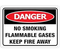 Btbaspa No Smoking Flammable Gases Keep Fire Away Outdoor Metal Sign - 12 X 8 Metal Signs for Business, Workplace, Office, Home, Delivery Signs, Road Signs, Garden Signs