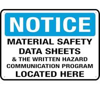Btbaspa Notice Material Safety Data Sheets Metal Signs 12x16 Inches Rust Free Aluminum,Uv Ink Printing,Durable/Weatherproof Outdoor for Home