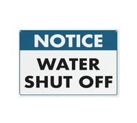 Btbaspa Notice Water Shut Off Sign Outdoor Metal Sign - 12 X 8 Metal Signs for Business, Workplace, Office, Home, Delivery Signs, Road Signs, Garden Signs