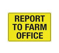 Btbaspa Report to Farm Office Sign for House Door Office Business Yard,Metal Aluminum Rust Free Sign - 12" X 8", Pre-Drilled Holes, Weather Resistant