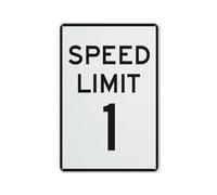 Btbaspa Speed Limit 1 Sign 12x16 Inches Metal Signs Aluminum Sign Pre-Drilled Holes for Easy Mounting Indoor Or Outdoor Use for Fence Door Or Gate