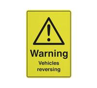 Btbaspa Warning Vehicles Reversing Sign Outdoor Metal Sign - 12x16 Inches Metal Signs for Business, Workplace, Office, Home, Delivery Signs, Road Signs, Garden Signs