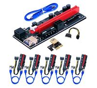 BTBcoin PCI-E Riser 009S GPU Riser Adapter Card PCIE X1 to X16 Extender PCI-Express Riser Cable for Bitcoin Litecoin ETH Coin Mining - 6 Pack