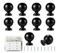 BTBHIHO 10pc Black Drawer Knobs, 3.2 * 2.5cm Cupboard Handles Knob,Black Door Knobs, Round Drawer Handles, Small Door Drawer Handles Wardrobes, Kitchen, Furniture,Cupboard Knobs