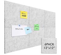 BTBHIHO 6 Pack Felt Bulletin Boar Tiles, 30x30cm Grey Felt Pin Board for Walls, Notice Board Wall Tiles with Strong Back Glue, Cork Board Alternative for Home Office School Photo Display