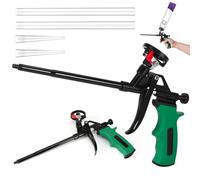 BTBHIHO No-Clean Expanding Foam Gun, Heavy Duty Stainless Steel Foam Applicator with Switch, Adjustable Metal Valve Sealant Tool for Caulking, Filling, Sealing, DIY & Insulation Projects