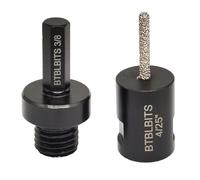 BTBLBITS Diamond Mortar Raking Bit - 4/25" x 1" Mortar Router Bit with 5/8-11 Thread Plus 3/8" Hex Shank Adapter for Tuck Pointing, Granite, Marble, Masonry, Brick, Stone Removal
