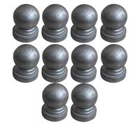 BTBTB 12 Pcs Fence Post Caps 30 40 50 60 75 90 100mm, Metal Fence Post Top Cap, Galvanised Garden Decking Fence Ball Post Cap for Fence Post Protection and Decoration(100mm)