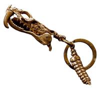 BTBTB Rattlesnake Keychain,Brass Retro Rattlesnake Tail Keychain, Hook Accessories Wallet Chain Car Keychain, Snake Head Bone Rattlesnake Tail Keychain