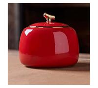 BTBTB Vintage Ceramic Tea Jar，tea caddy,kitchen storage,Porcelain Tea Canister for Loose Tea Shiny Ceramic Tea Caddy Tea Canister Tea Storage Container Tins Jar 800ML Tea Storage Cont(Red)