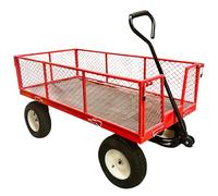 BTC806 Heavy Duty Platform Truck with Sides & Pneumatic Tyres - 450kg Capacity | Folding Flat Bed Trolley for Industrial Use, Warehouse & Garden Transport