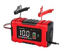 BTCETHBNB Car Battery Charger, 12V/10A 24V/5A, Compatible Automotive Smart Portable Lead Acid Battery/LiFePO4 Charger Pulse Repair Trickle Charger for Car,Truck,Motorcycle, Lawn Mower,Boat,LED Touch