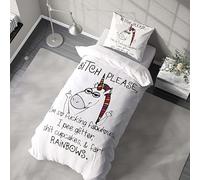 btch please i’m so fcking fabulous i pee glitter duvet cover - rude funny adult bedding - single size with optional pillowcase - cheeky novelty gift - soft durable fabric with fade-resistant print
