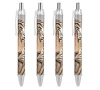 BTCOWZRV 3D Tiger Head Ballpoint Pens - 0.5mm Retractable Gel Pens with Comfortable Grip, No Bleed Black Ink, Personalized Ball Point Pen Smooth Writing Pens Gift for Men Women