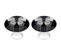 BTCOWZRV A Black and White Butterfly 2 Pack Cabinet Knobs Drawer Pulls