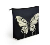 BTCOWZRV A Black And White Butterfly Makeup Bag Cosmetic Bags Toiletry Bag