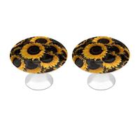 BTCOWZRV A Bouquet of Black Sunflowers 2 Pack Cabinet Knobs Drawer Pulls