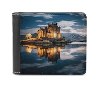BTCOWZRV A Castle by The Lake Slim Wallets for Men Bifold Wallet