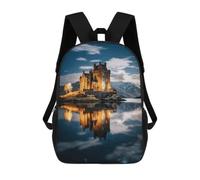 BTCOWZRV A Castle by The Lake Travel Backpack Laptop Backpack 17 Inch