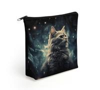 BTCOWZRV A Cat in A Nebula Makeup Bag Cosmetic Bags Toiletry Bag
