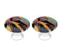 BTCOWZRV A Colorful Quilt 2 Pack Cabinet Knobs Drawer Pulls
