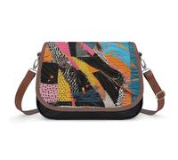 BTCOWZRV A Colorful Quilt Shoulder Bag for Women, Handbag with Adjustable Strap & Inner Pocket, Crossbody Bag for Daily Commute Travel