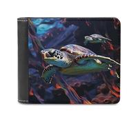 BTCOWZRV A Colorful Tropical Sea Turtle Slim Wallets for Men Bifold Wallet