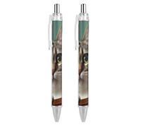 BTCOWZRV A Curious Cat Ballpoint Pens - 0.5mm Retractable Gel Pens with Comfortable Grip, No Bleed Black Ink, Personalized Ball Point Pen Smooth Writing Pens Gift for Men Women