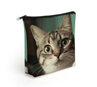 BTCOWZRV A Curious Cat Makeup Bag Cosmetic Bags Toiletry Bag