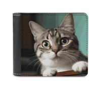 BTCOWZRV A Curious Cat Slim Wallets for Men Bifold Wallet
