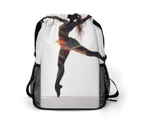 BTCOWZRV A Dancer Drawstring Backpack, Sports Gym Bag with Bottom Pocket And Mesh Pockets, String Bag for Men Women