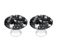 BTCOWZRV A Group of Black Cats 2 Pack Cabinet Knobs Drawer Pulls
