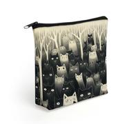 BTCOWZRV A Group of Black Cats Makeup Bag Cosmetic Bags Toiletry Bag