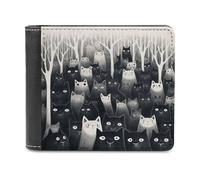 BTCOWZRV A Group of Black Cats Slim Wallets for Men Bifold Wallet