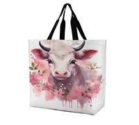 BTCOWZRV A Little Cow Tote Bag Grocery Shopping Bags Shoulder Bag