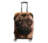 BTCOWZRV A Pug Travel Luggage Cover Dustproof Suitcase Cover Luggage Covers For Suitcase Thicken Elastic Suitcase Protector Washable Baggage Covers Fit 19-32 Inch Luggage, White, S