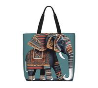 BTCOWZRV Aztec Elephant Pattern Womens Tote Bag Large Reusable Grocery Bags Casual Shoulder Bags For Shopping, Travel, Work Gift For Women