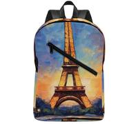 BTCOWZRV Backpack Travel Laptop Backpack for Men Women Eiffel Tower Casual Daypack Adjustable Lightweight Computer Bag, Black, One Size, Travel Backpacks