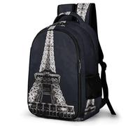 BTCOWZRV Backpack Travel Laptop Backpack for Men Women Eiffel Tower Casual Daypack Adjustable Lightweight Computer Bag, White, One Size, Travel Backpacks