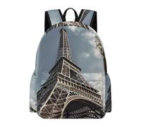 BTCOWZRV Backpack Travel Laptop Backpack for Men Women Eiffel Tower Casual Daypack Adjustable Lightweight Computer Bag, White, 42x30x15cm, Travel Backpacks