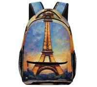 BTCOWZRV Backpack Travel Laptop Backpack for Men Women Eiffel Tower Casual Daypack Adjustable Lightweight Computer Bag, White, One Size, Travel Backpacks