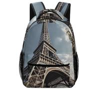 BTCOWZRV Backpack Travel Laptop Backpack for Men Women Eiffel Tower Casual Daypack Adjustable Lightweight Computer Bag, White, One Size, Travel Backpacks