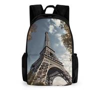 BTCOWZRV Backpack Travel Laptop Backpack for Men Women Eiffel Tower Casual Daypack Adjustable Lightweight Computer Bag, White, 42x30.5cm, Travel Backpacks