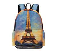 BTCOWZRV Backpack Travel Laptop Backpack for Men Women Eiffel Tower Casual Daypack Adjustable Lightweight Computer Bag, White, 42x30x15cm, Travel Backpacks