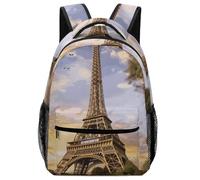 BTCOWZRV Backpack Travel Laptop Backpack for Men Women Eiffel Tower Paris Casual Daypack Adjustable Lightweight Computer Bag, White, One Size, Travel Backpacks