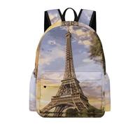 BTCOWZRV Backpack Travel Laptop Backpack for Men Women Eiffel Tower Paris Casual Daypack Adjustable Lightweight Computer Bag, White, 42x30x15cm, Travel Backpacks