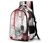 BTCOWZRV Backpack Travel Laptop Backpack for Men Women Red Eiffel Tower Splash Pattern Casual Daypack Adjustable Lightweight Computer Bag, White, One Size, Travel Backpacks