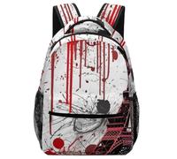 BTCOWZRV Backpack Travel Laptop Backpack for Men Women Red Eiffel Tower Splash Pattern Casual Daypack Adjustable Lightweight Computer Bag, White, One Size, Travel Backpacks